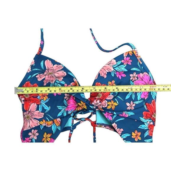 Shade & Shore 36B High Thigh Green Floral 1pc Swim Lined Swimsuit S-M - Picture 3 of 9